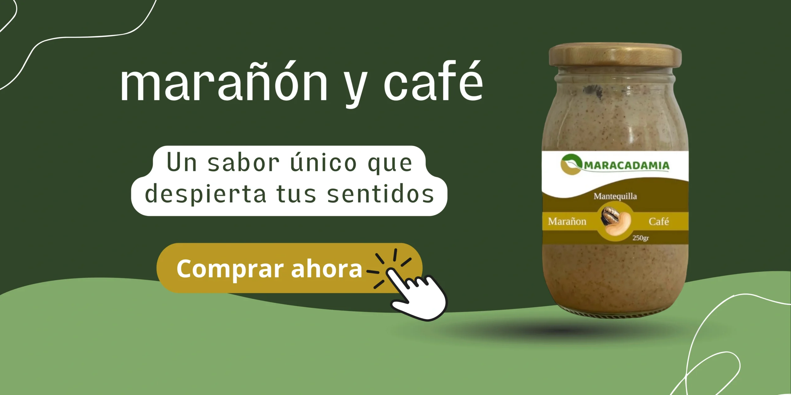 Imagen de banner de producto de crema de marañón con café